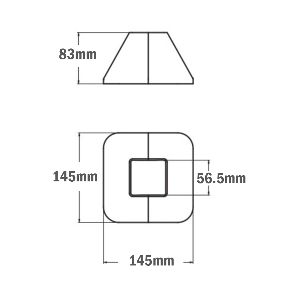 33-4545CAP-0 MODULAR SOLUTIONS PART<br>45 SUPPORT FOOT PLASTIC COVER CAP LIGHT GRAY